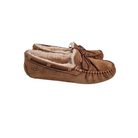 UGG Men's Olsen Slipper Chestnut Size 12 FITS LIKE 10 Suede Upper Fixed Leather - Picture 1 of 6